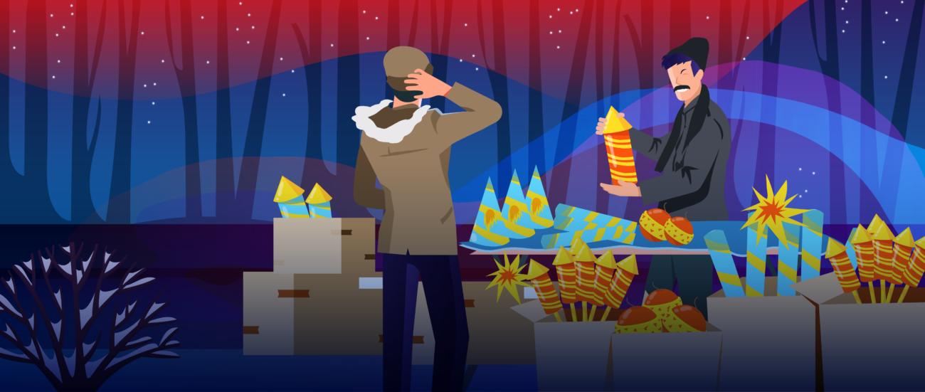 Полноразмерная обложка поста на тему: Как правильно выбрать фейерверки и безопасно их запустить в Новый год