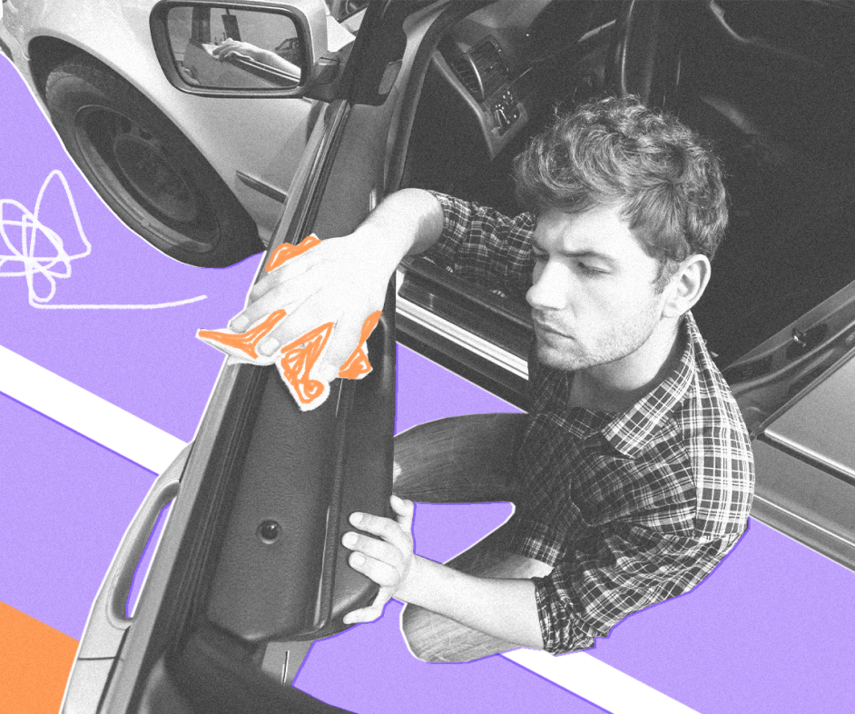 Квадратная обложка поста на тему: Химчистка салона автомобиля своими руками