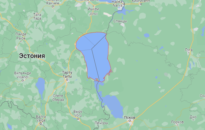 Чудско-Псковское озеро на карте
